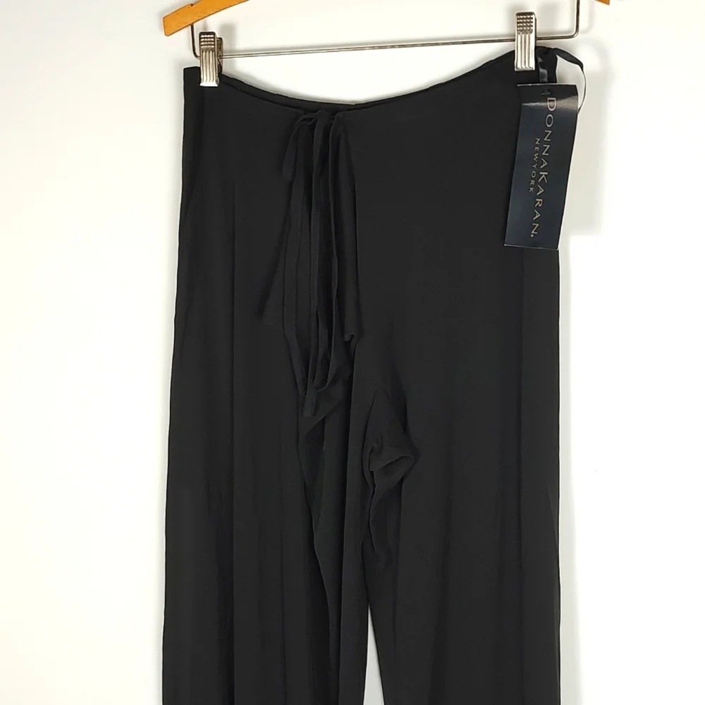🔥HP🔥 Donna Karan NY 🔥 Black Label Front Bow Tie Closure Pants Medium 90's NWT - Picture 5 of 14
